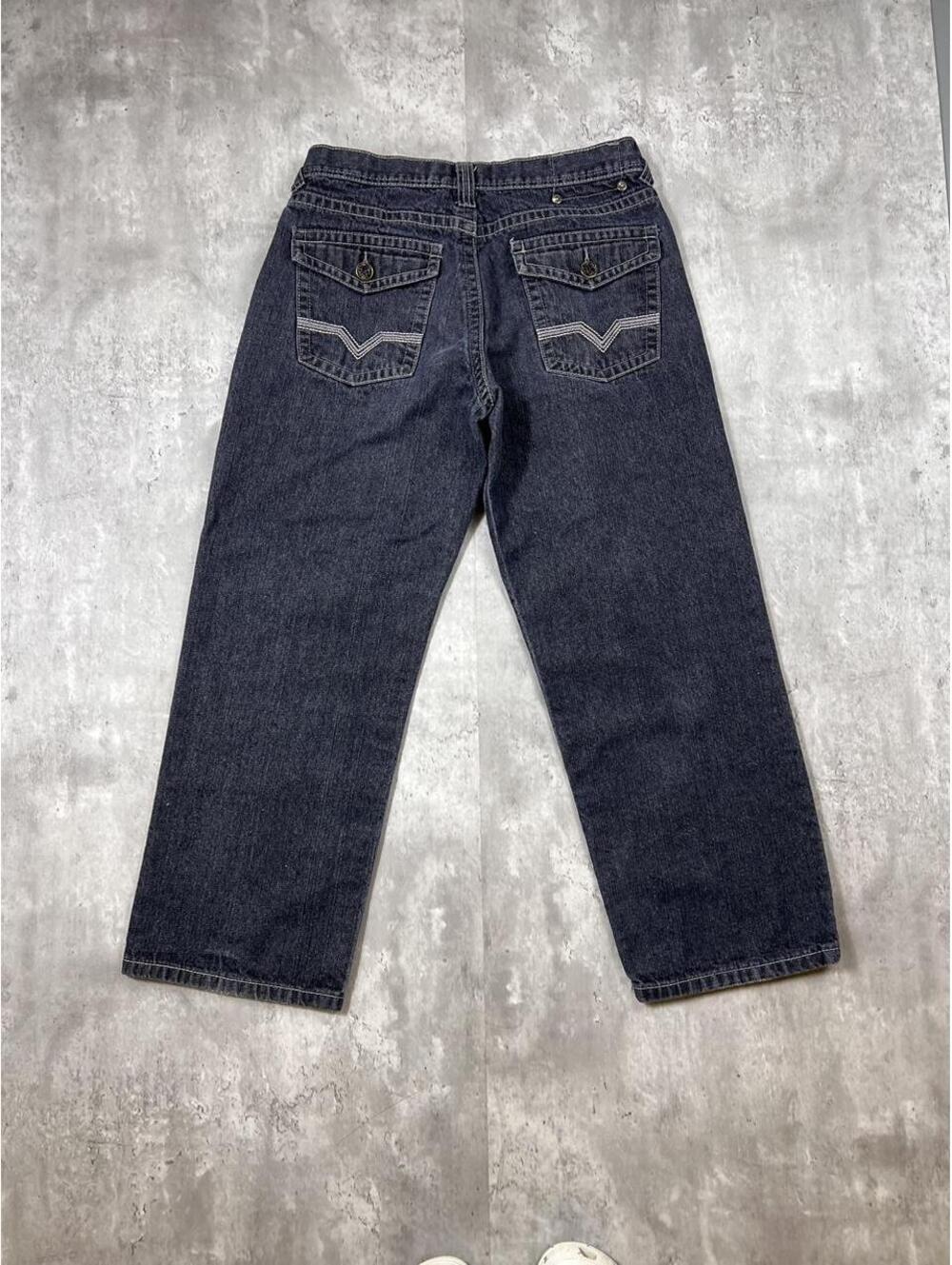 Y2K Baggy Dark Wash Jeans Wide Leg Skater Hip Hop Mecca